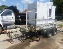 MILITARY GENERATOR ON SHOPMADE TANDEM AXLE BUMPER PULL TRAILER