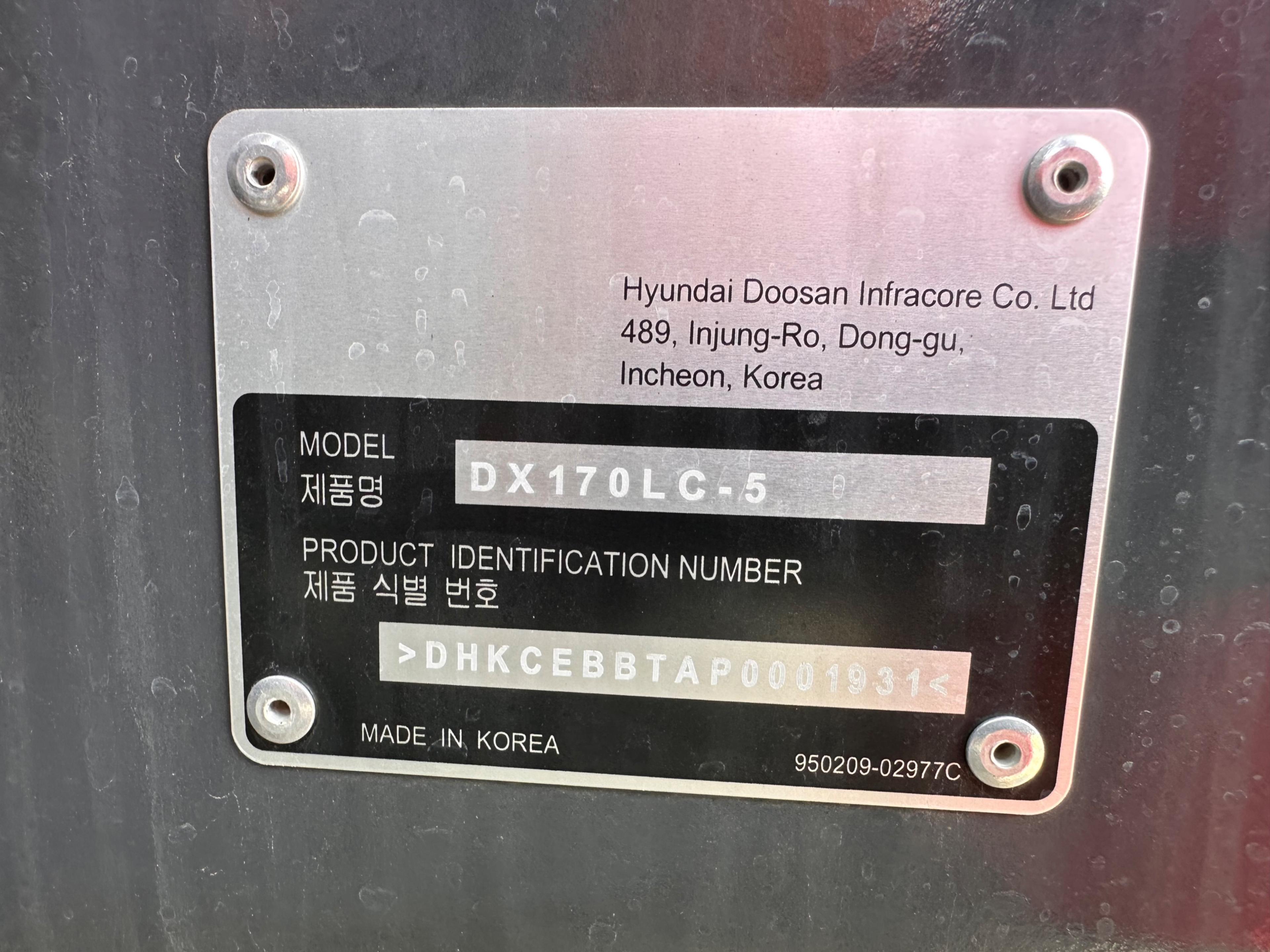 Develon DX170LC Excavator