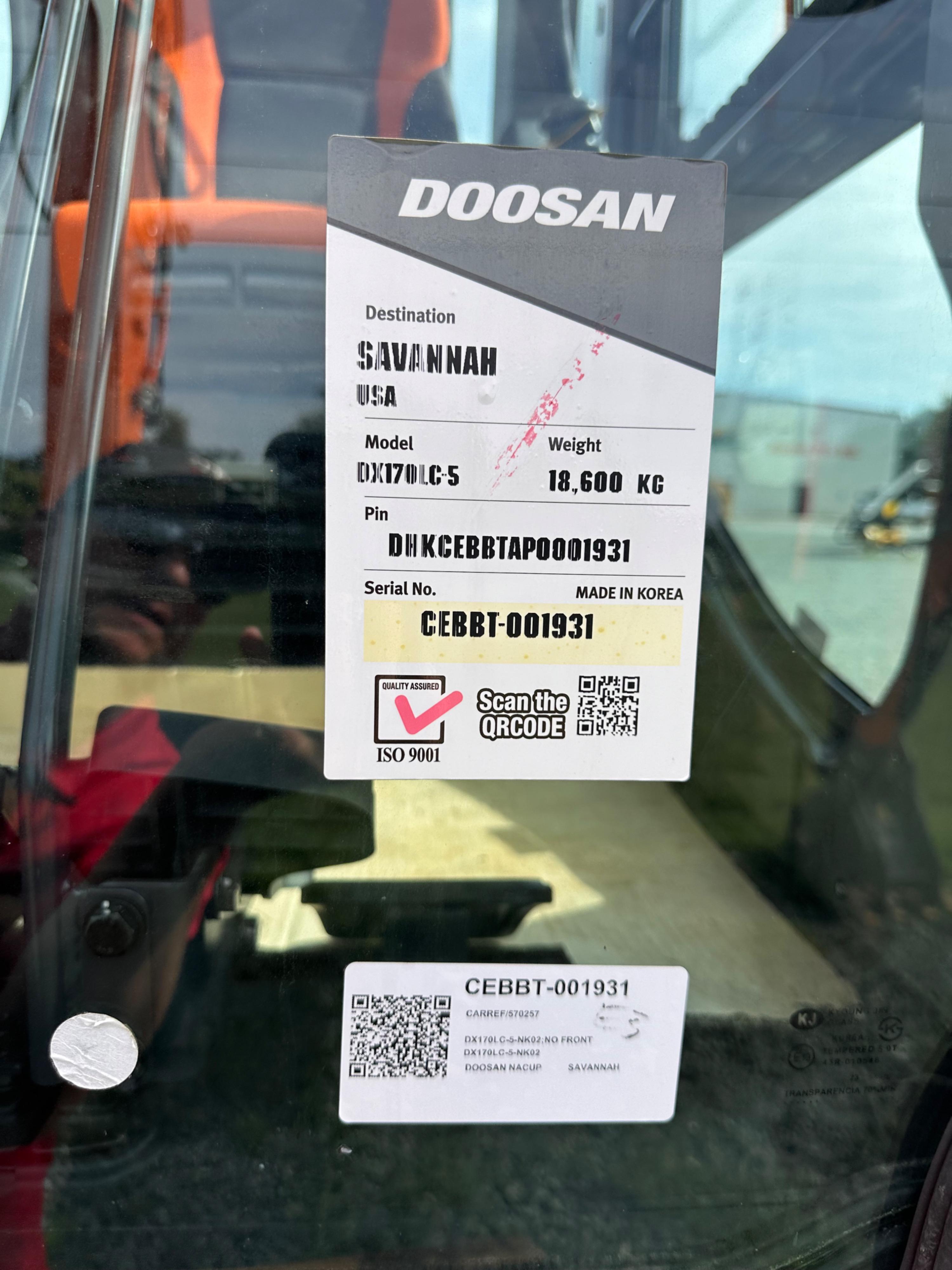 Develon DX170LC Excavator