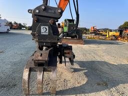 Doosan DX225LL Excavator With Rotodec Grapple Attachment