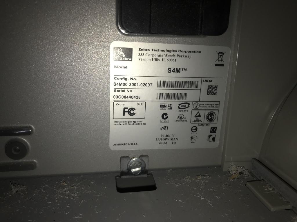 ZEBRA LABEL PRINTER MODEL S4M