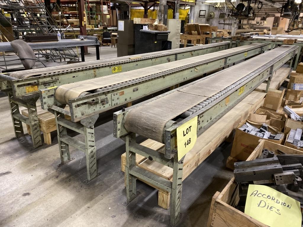 LOT CONSISTING OF (3) MOTORIZED CONVEYOR LINES