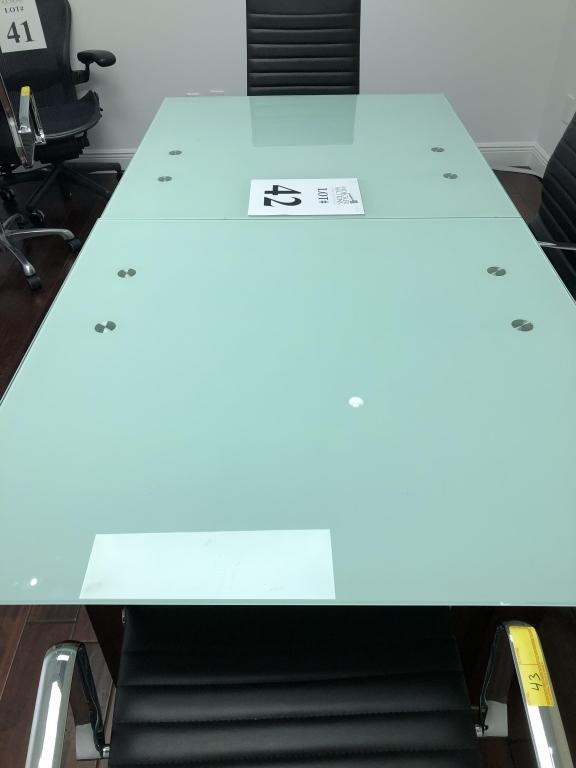 GLASS TOP CONFERENCE TABLE