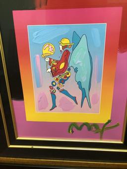 PETER MAX FRAMED ART "TIP TOE FLOATING" 2007