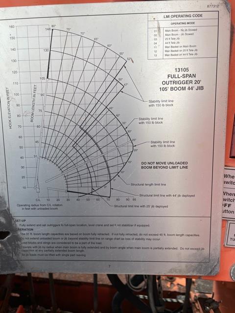 2002 INTERNATIONAL CRANE (MODEL 1300) TRUCK (TRUCK 11)