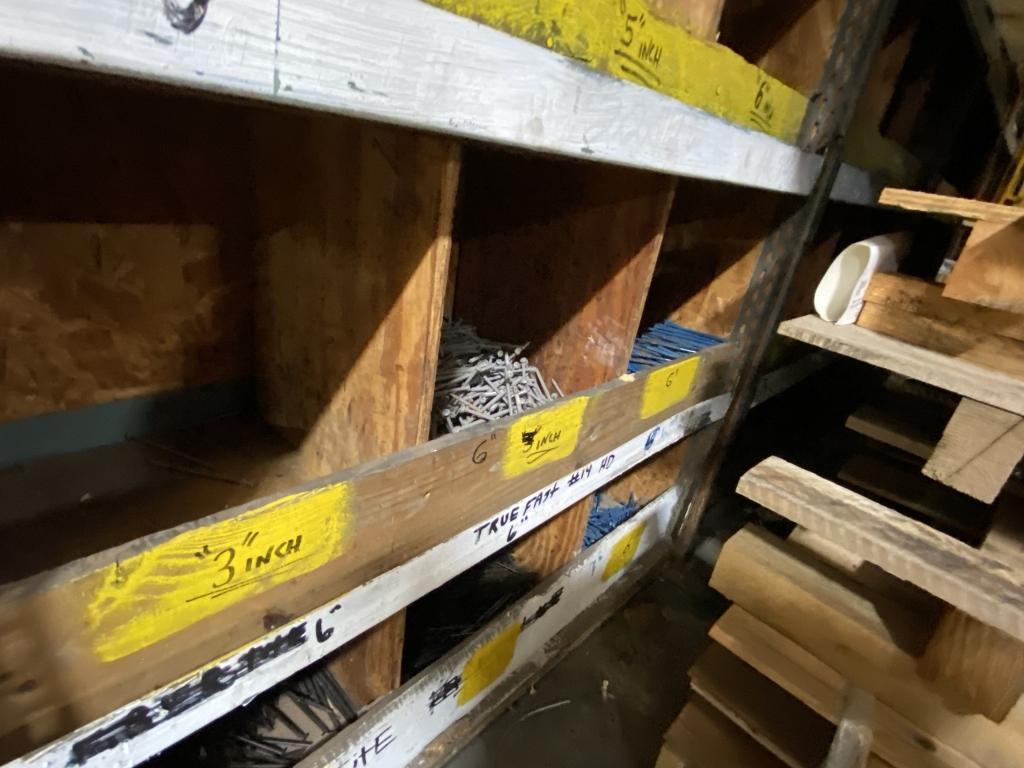 SECTIONS OF METAL SHELVING