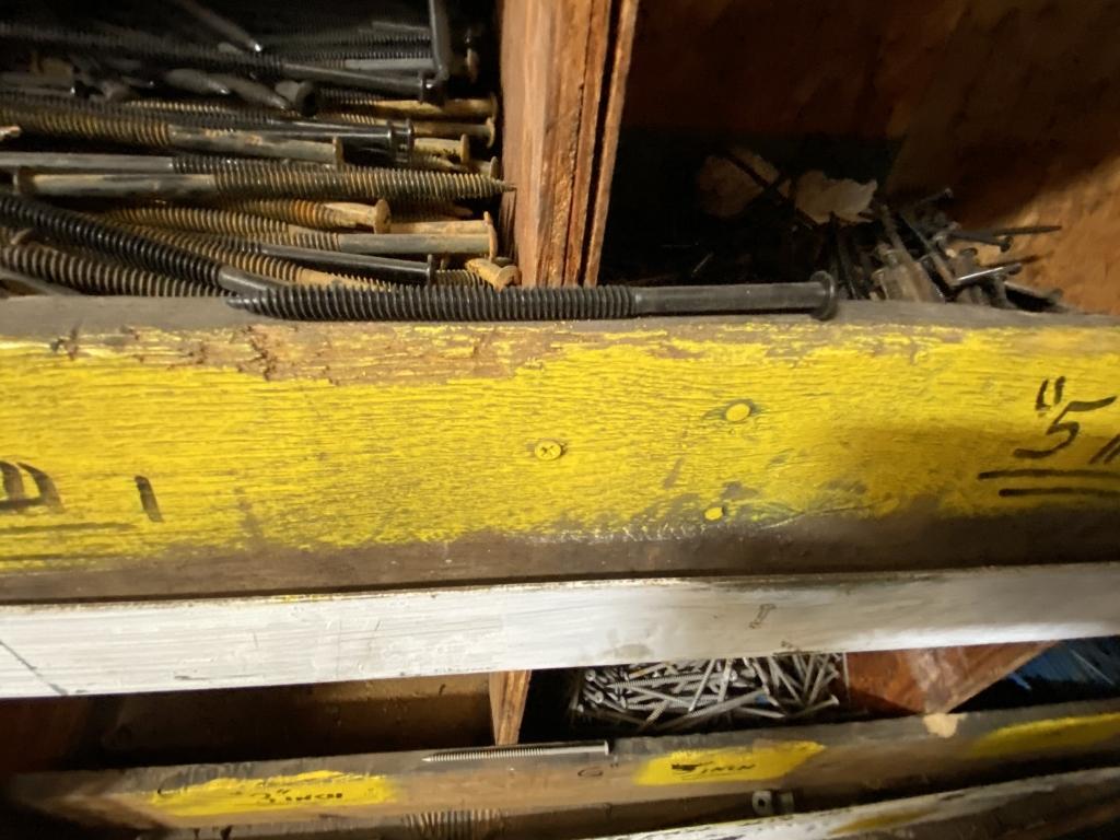 SECTIONS OF METAL SHELVING