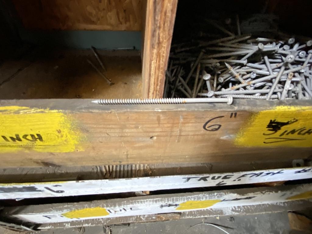 SECTIONS OF METAL SHELVING