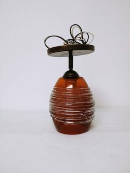 PAINTED BURNISHED BRASS LAMP