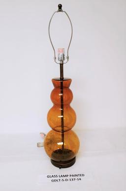 GLASS LAMP PAINTED