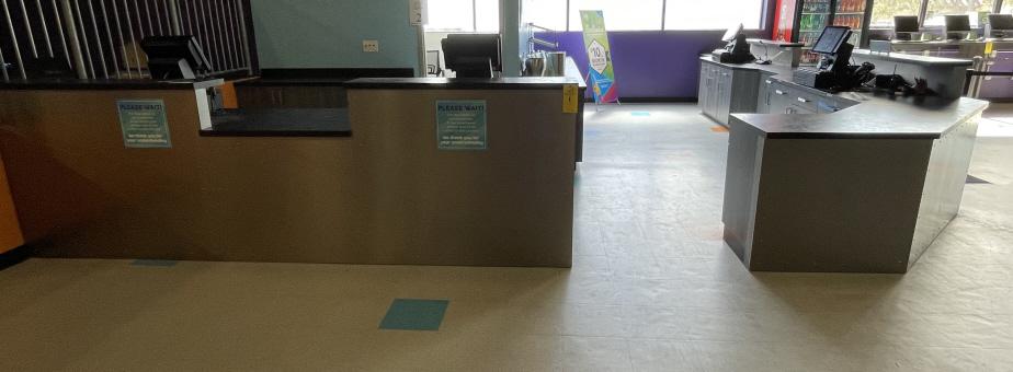 FRONT DESK COUNTERS AND CABINETS