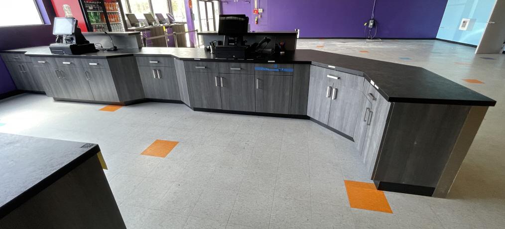 FRONT DESK COUNTERS AND CABINETS