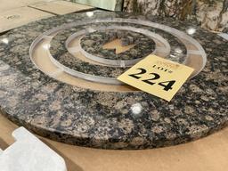 CUSTOM DESIGNED GRANITE TABLE TOP, 26" DIAMETER