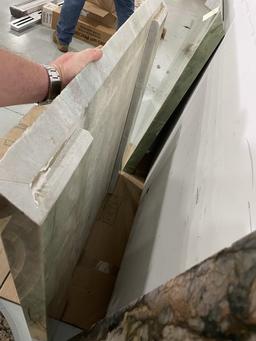 SLABS OF EXOTIC STONE, MEASURES 38" X 40" X 1