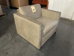 *NEW IN BOX* TUOHY TAUPE VELOUR STYLE ARM CHAIR