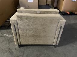 *NEW IN BOX* TUOHY TAUPE VELOUR STYLE ARM CHAIR