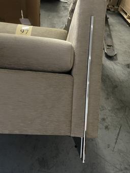 *NEW IN BOX* TUOHY TAUPE VELOUR STYLE ARM CHAIR