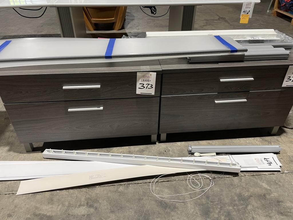 LAMINATE OFFICE DESK WITH GLASS TOP