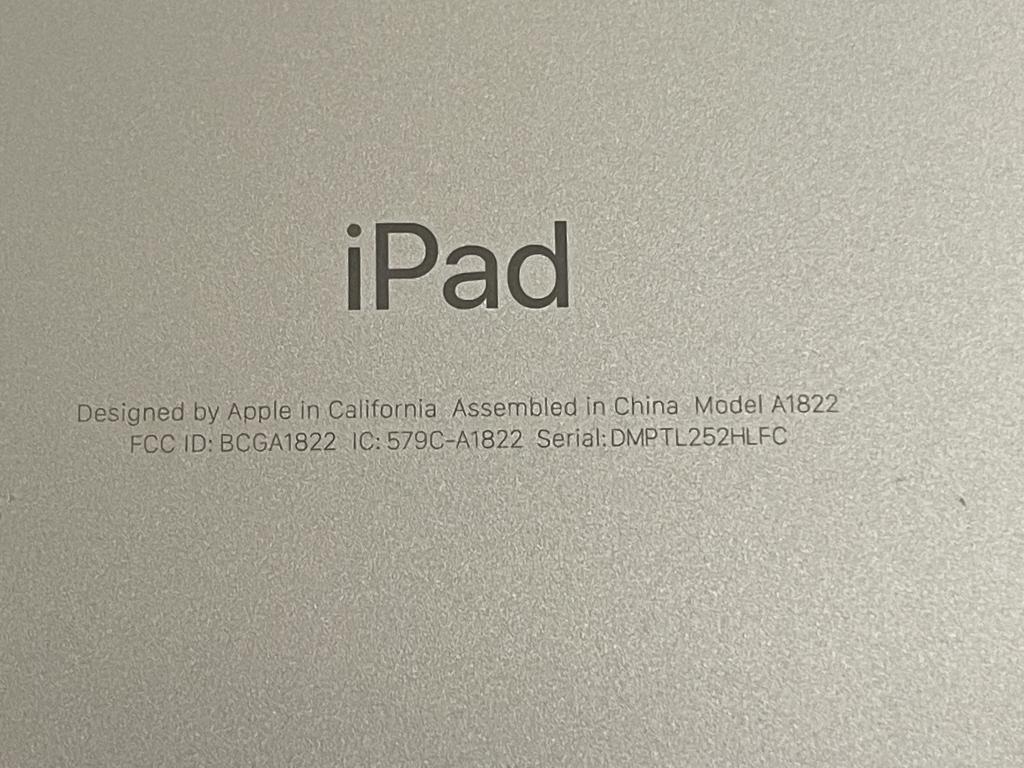 APPLE IPAD 5TH GENERATION MODEL A1822