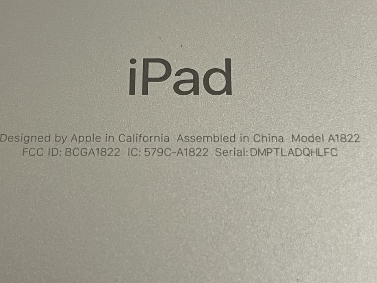 APPLE IPAD 5TH GENERATION MODEL A1822