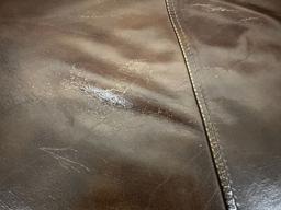 LEATHER CHAIR WITH OTTOMAN