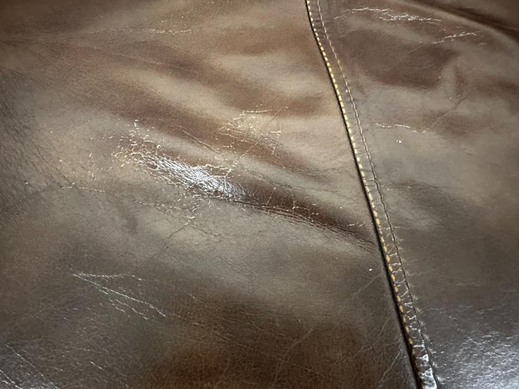 LEATHER CHAIR WITH OTTOMAN