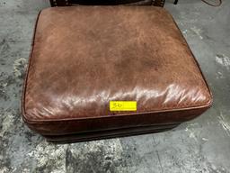 LEATHER CHAIR WITH OTTOMAN