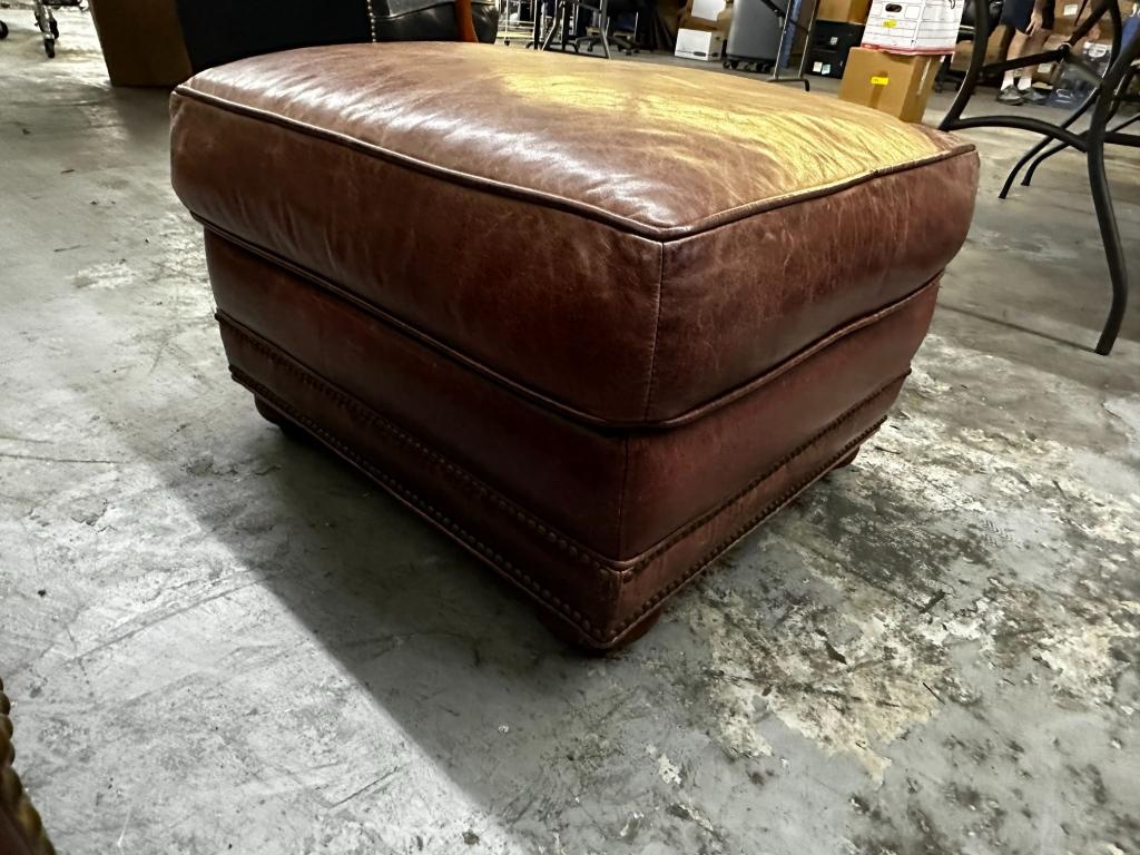 LEATHER CHAIR WITH OTTOMAN