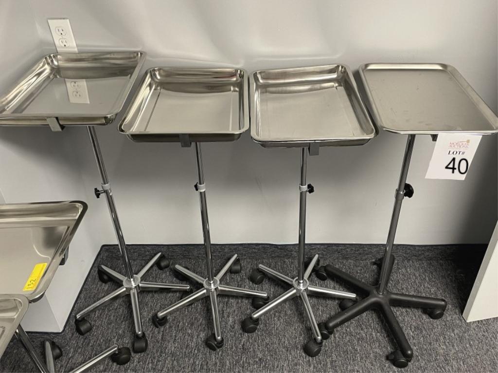 STAINLESS STEEL ROLLING SURGICAL TRAYS