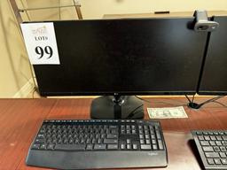 26" LG MONITORS, KEYBOARDS AND LOGI WEB CAM