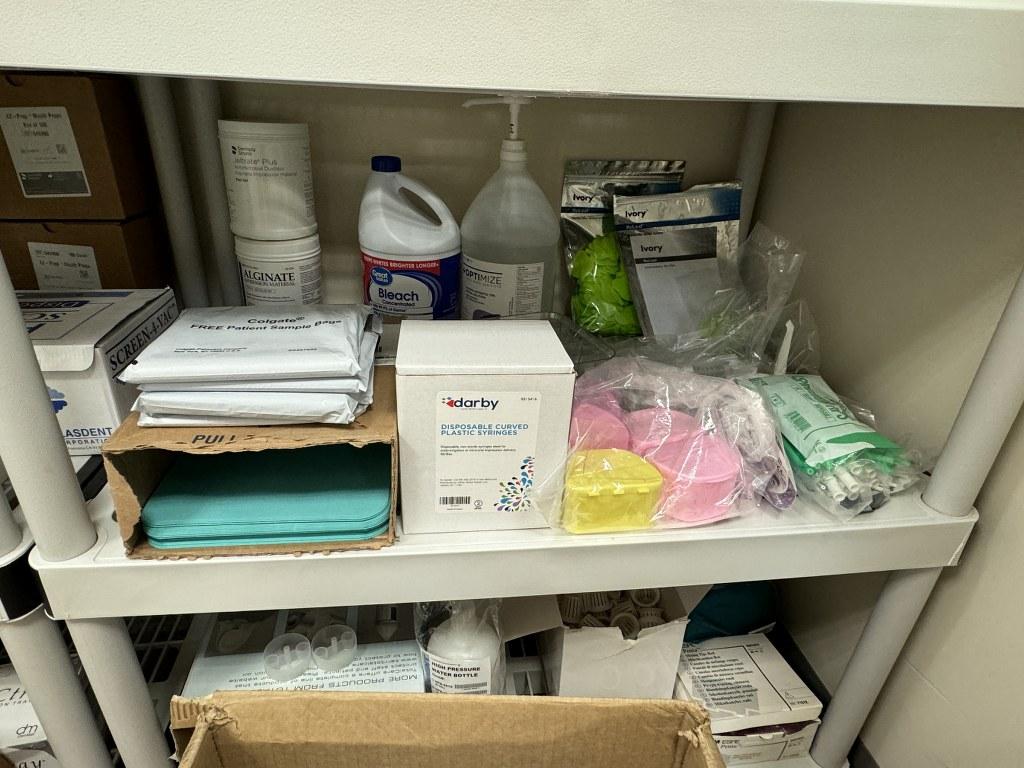 LOT, DENTAL SUPPLIES ON SHELVES CONSISTING OF