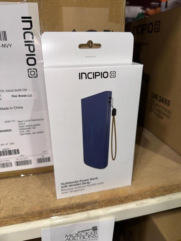 CASES OF INCIPIO POWER BANKS (NEW) (YOUR BID X QTY = TOTAL $)