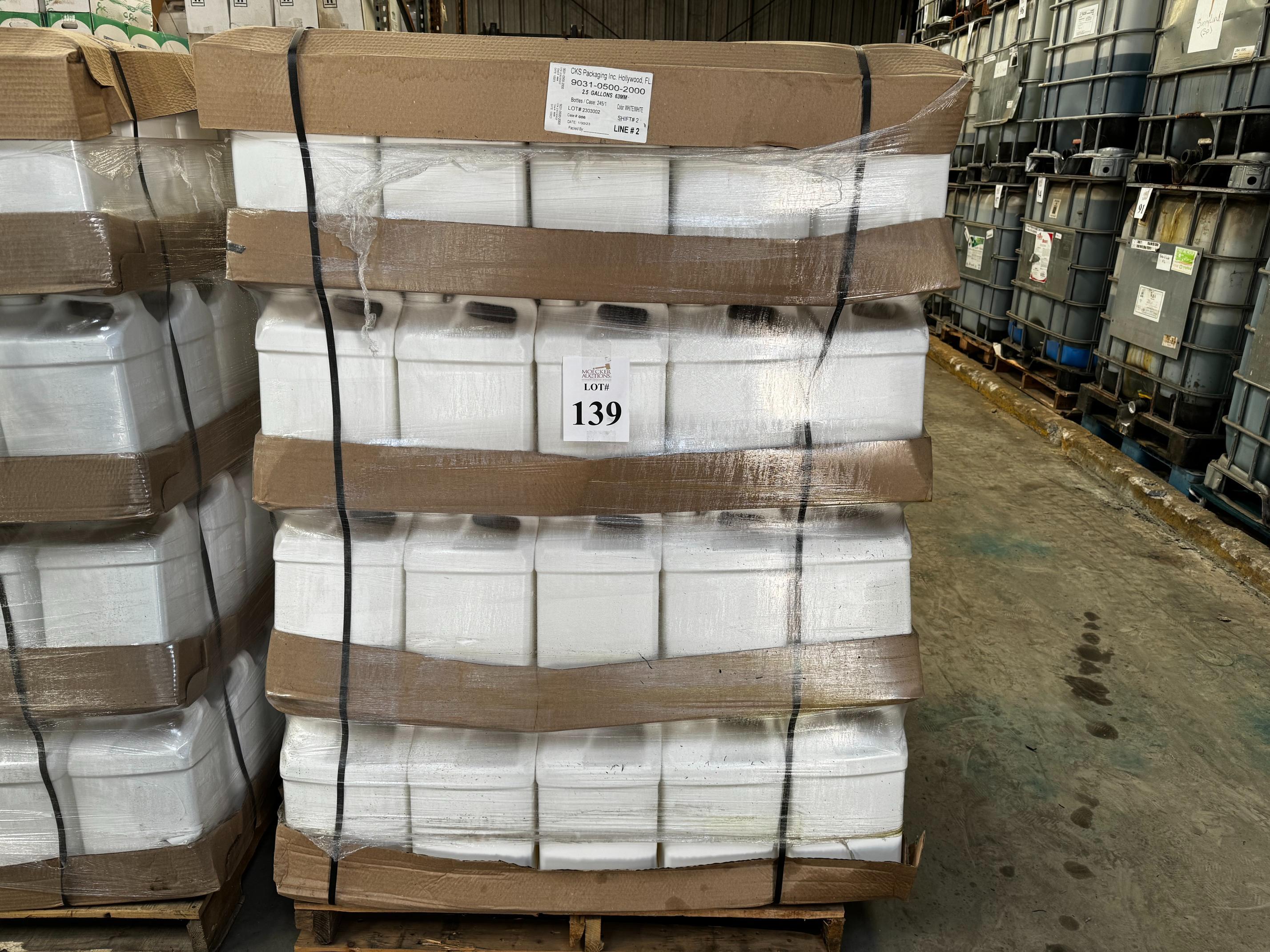 CKS PACKAGING EMPTY 2.5 GALLON, 63 MM JUGS (NEW) (YOUR BID X QTY = TOTAL $)