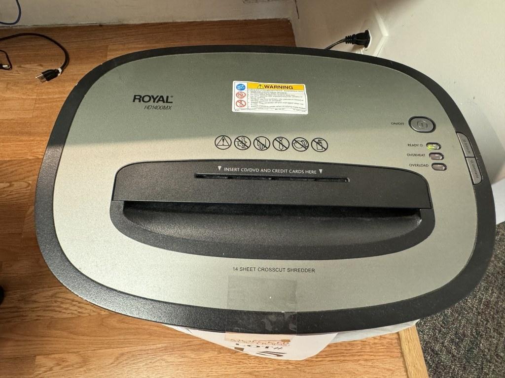 ROYAL CROSSCUT PAPER SHREDDER MODEL: HD1400MX