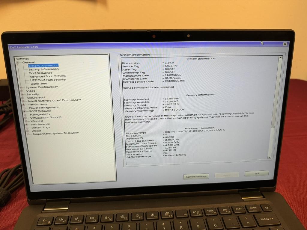 Dell Latitude 7410, i7 10th, 16GB RAM, 512GB SSD