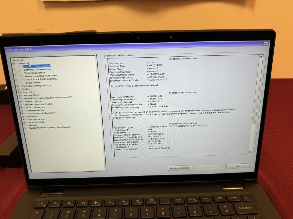 Dell Latitude 7410, i7 10th, 16GB RAM, 512GB SSD