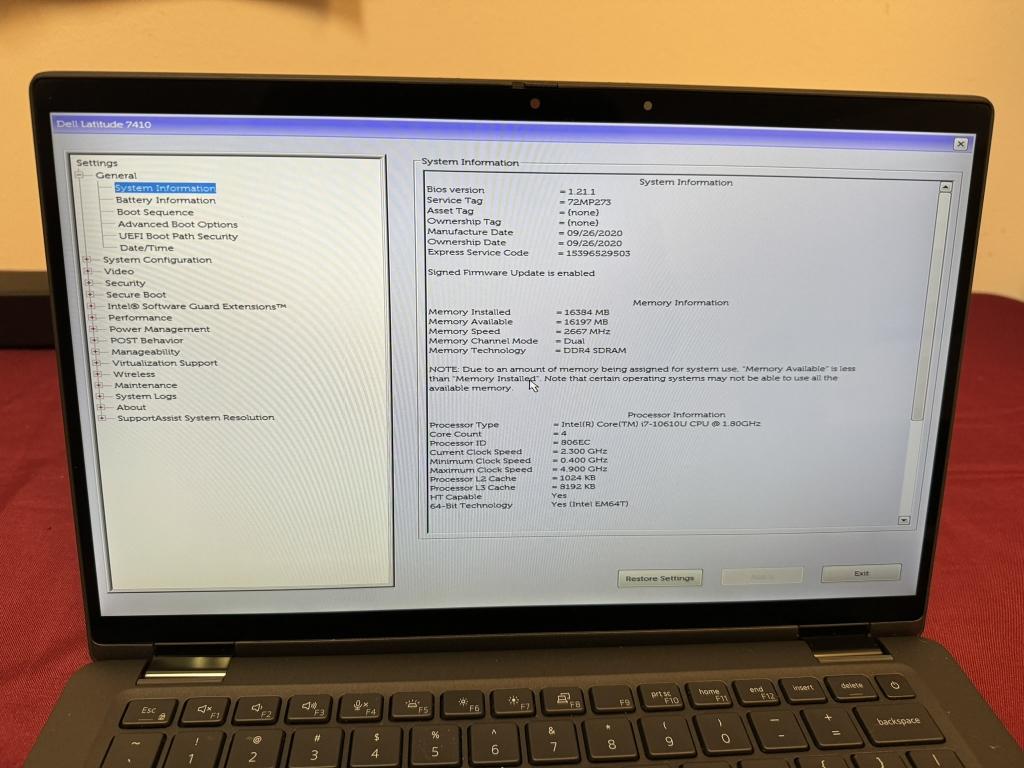 Dell Latitude 7410, i7 10th, 16GB RAM, 512GB SSD