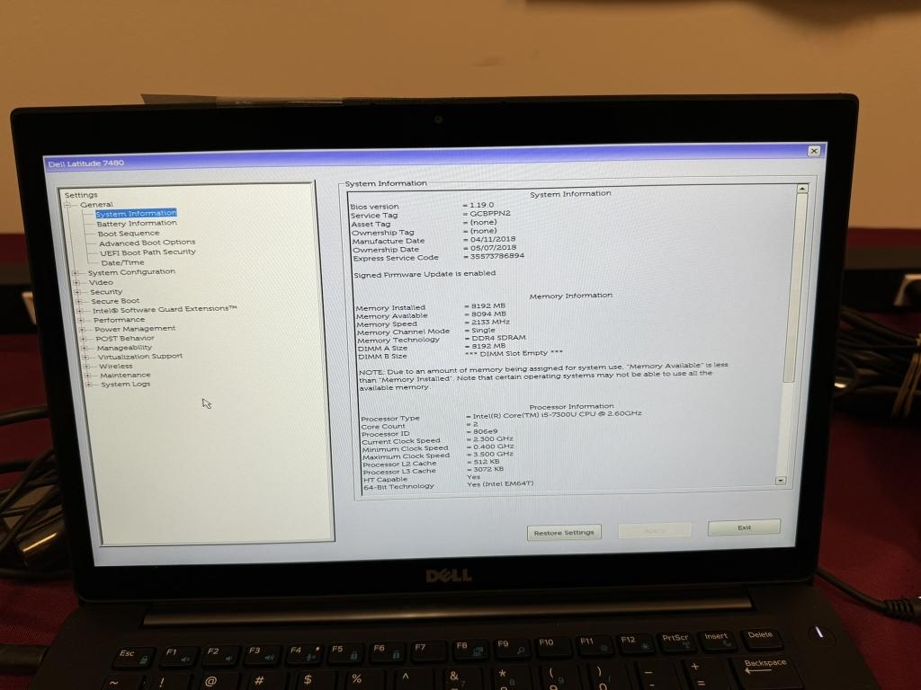 Dell Latitude 7480  Core i5-7th 256GB SSD,8GB RAM