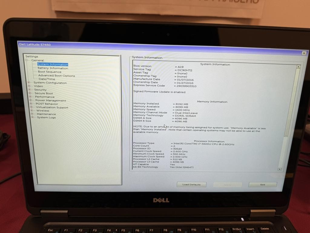 Dell Latitude E7450 14" Core i7,8GB RAM 128GB SSD