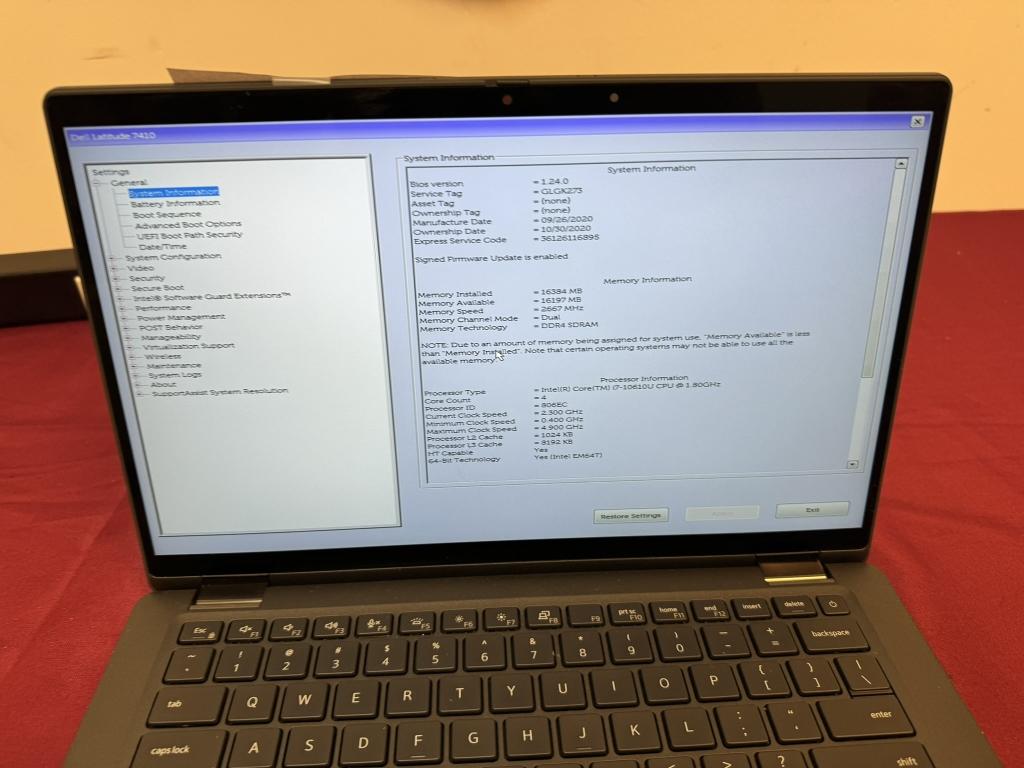 Dell Latitude 7410, i7 10th, 16GB RAM, 512GB SSD