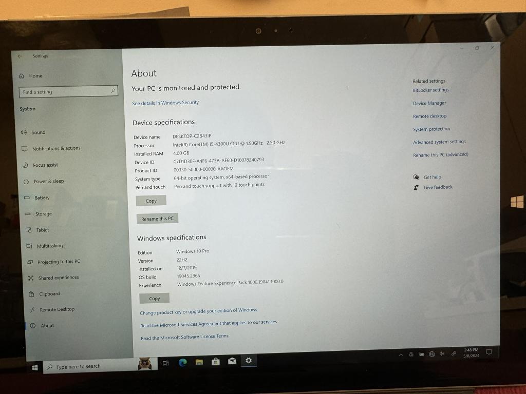 Microsoft Surface Pro 3 Core i5 4GB RAM 128SSD