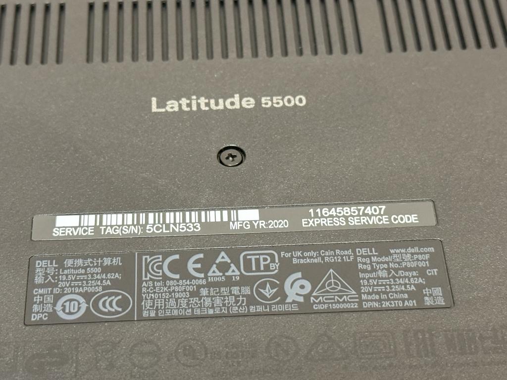 Dell Latitude 5500 Laptop i7-8665U 16GB 512GB SSD
