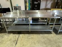 STAINLESS STEEL PREP TABLE (8' X 2' X 34 1/2")