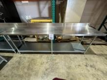 STAINLESS STEEL PREP TABLE (8' X 2' X 34 1/2")