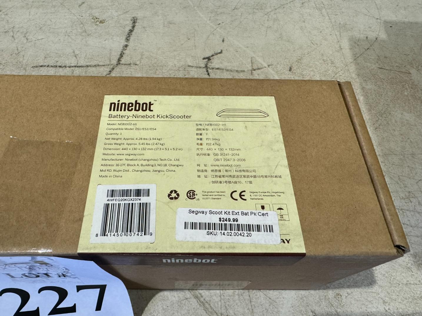 NINEBOT BATTERY KICKSCOOTER (NEW IN BOX)