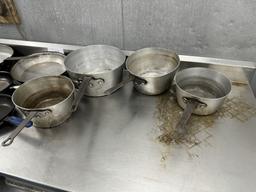 COMMERCIAL POTS AND PANS (VARIOUS SIZES)