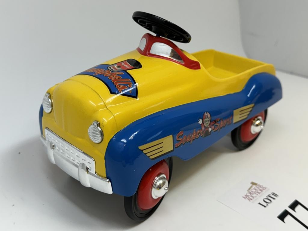 XONEX DIECAST CAMPBELL'S SOUP PEDAL CAR