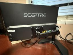 SCEPTRE 22" MONITORS ON DUAL DESKTOP STAND