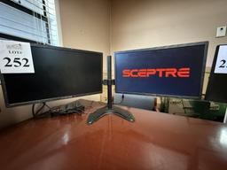 SCEPTRE 22" MONITORS ON DUAL DESKTOP STAND