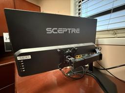 SCEPTRE 22" MONITORS ON DUAL DESKTOP STAND